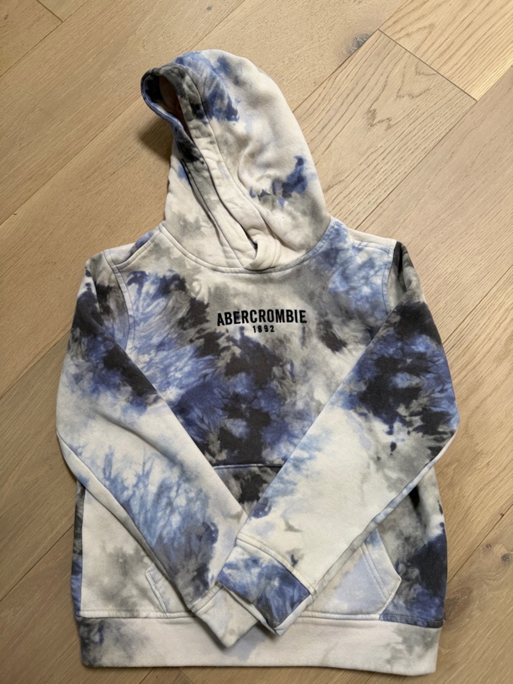 abercrombie kids Blue Black White Tie-Dye Hoodie
